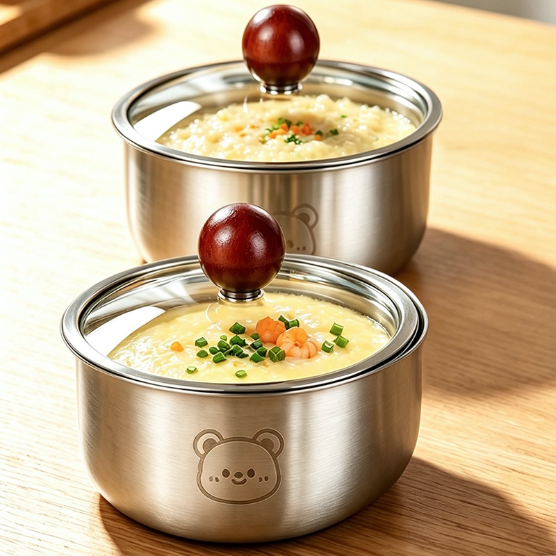 Meal Prep Glass Containers Oven Safe - 304 Stainless Steel Steamer Bowl with