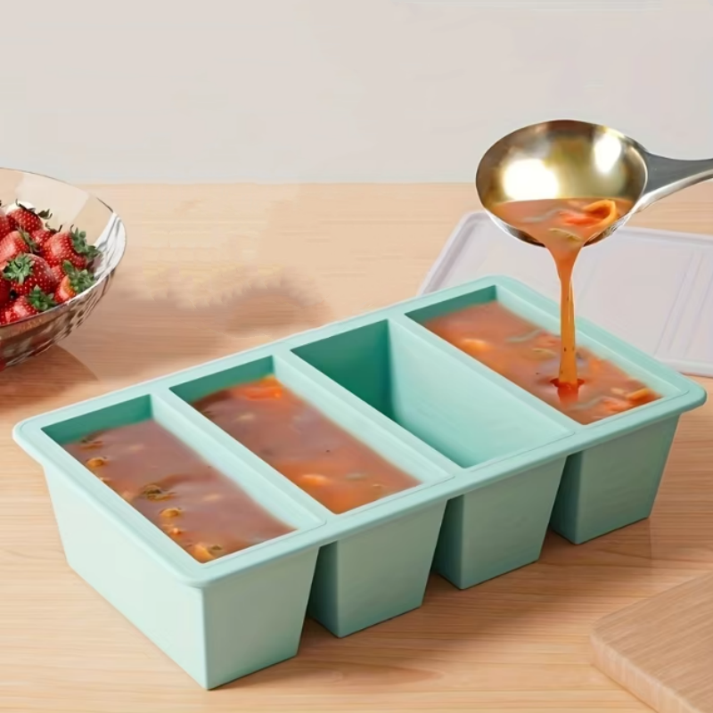 Meal Prep Healthy - 1pc Silicone Freezer Tray with Lid