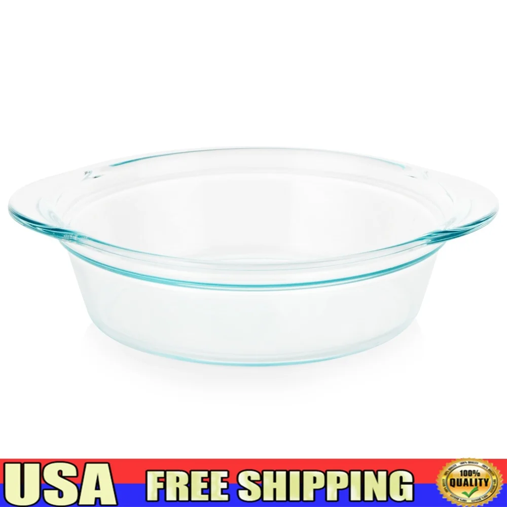 Meal Prep Glass Containers Oven Safe - Deep Round Glass Baking Dish 9.5