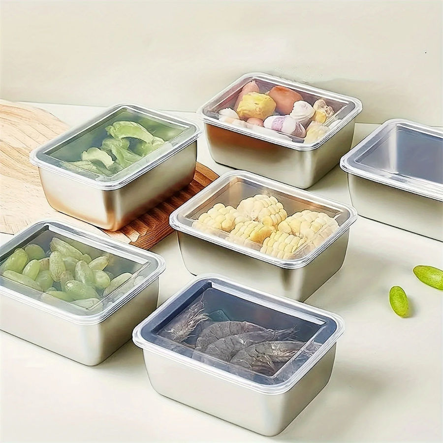 Meal Prep Tupperware - 1/3/5pcs Stainless Steel Food Storage Box