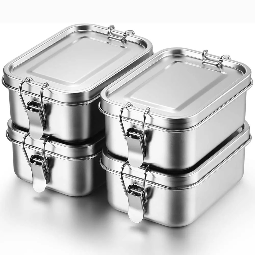 Meal Prep Tupperware - Stainless Steel Bento Box Metal Lunch
