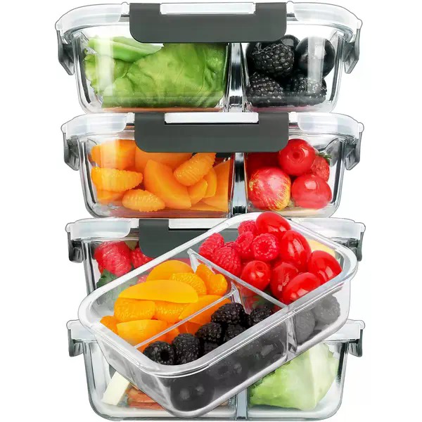 5-Pack Rectangular Borosilicat - đánh giá và giá Meal Prep Glass Containers Oven Safe