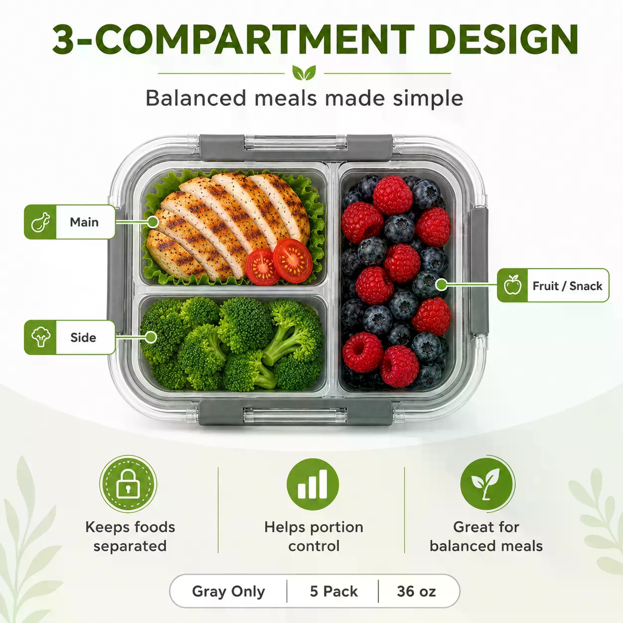 5-Pack Rectangular Borosilicat - đánh giá và giá Meal Prep Glass Containers Oven Safe