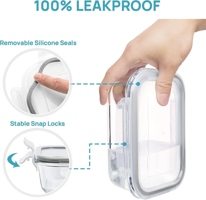 Glass Food Storage Containers  - đánh giá và giá Meal Prep Glass Containers Oven Safe