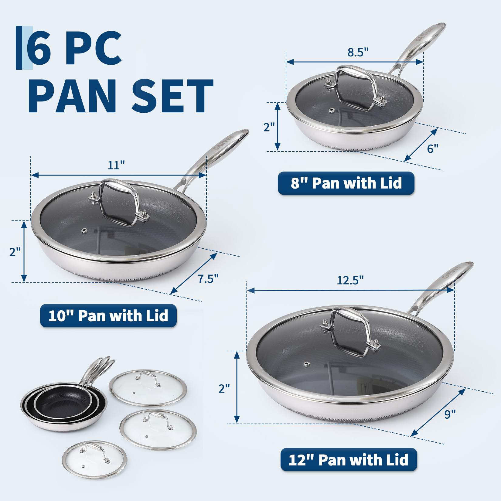 6 Piece Non-Stick Stainless St - đánh giá và giá Meal Prep Glass Containers Oven Safe
