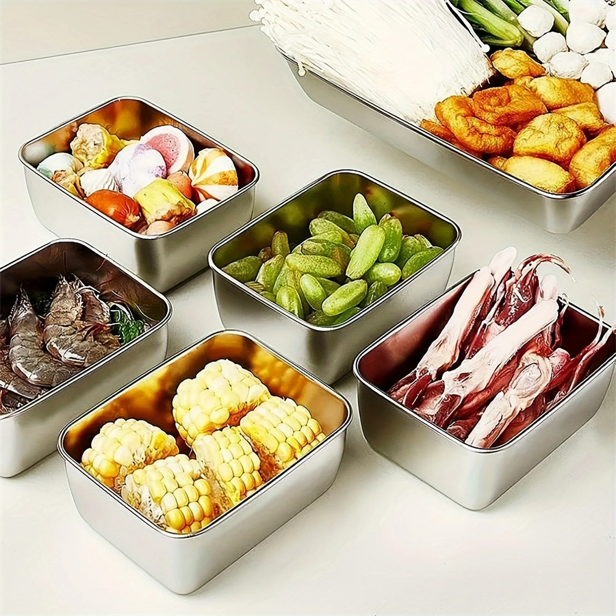 1/3/5pcs Stainless Steel Food  - đánh giá và giá Meal Prep Tupperware